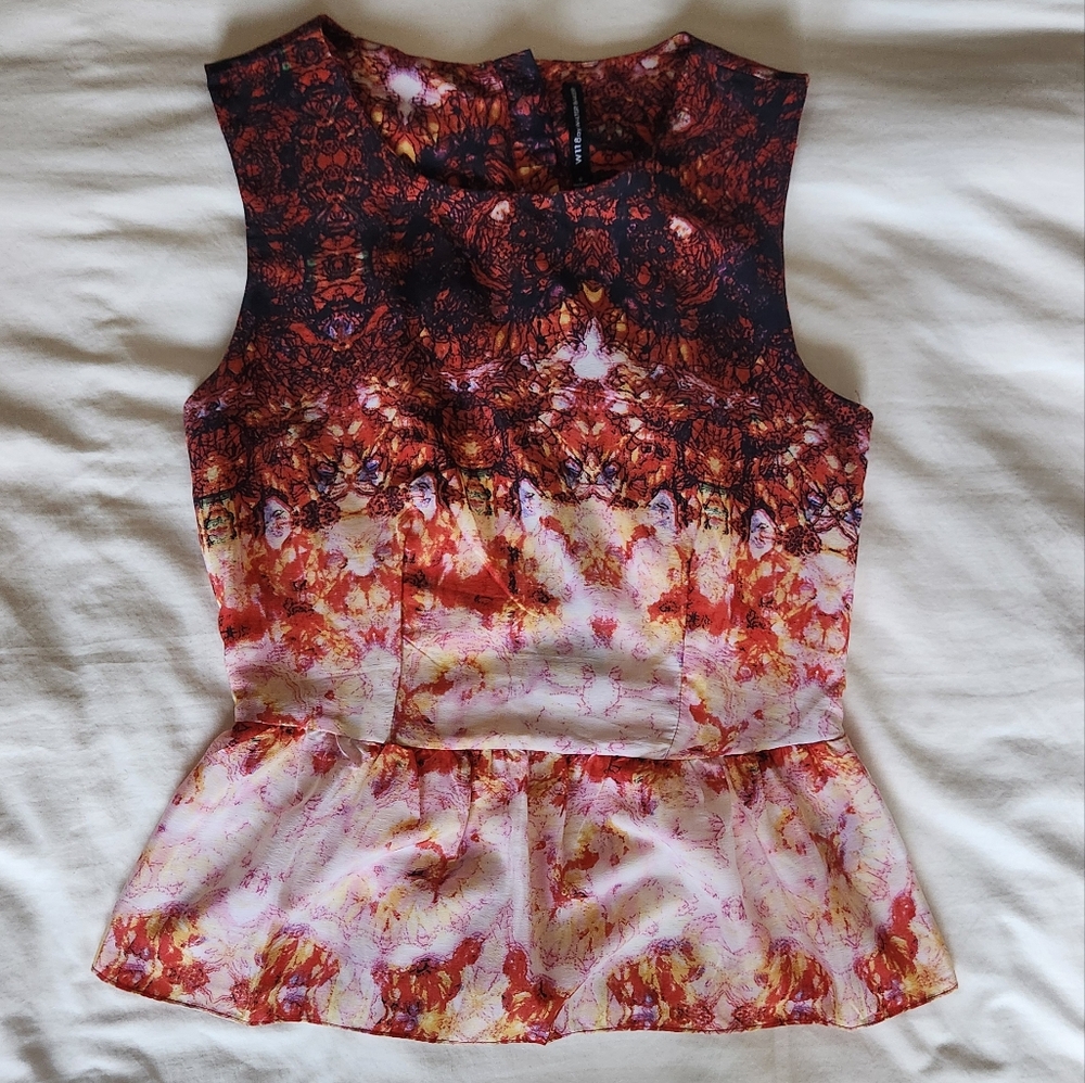 W118 by Walter Baker Red and Orange Sleeveless Blouse